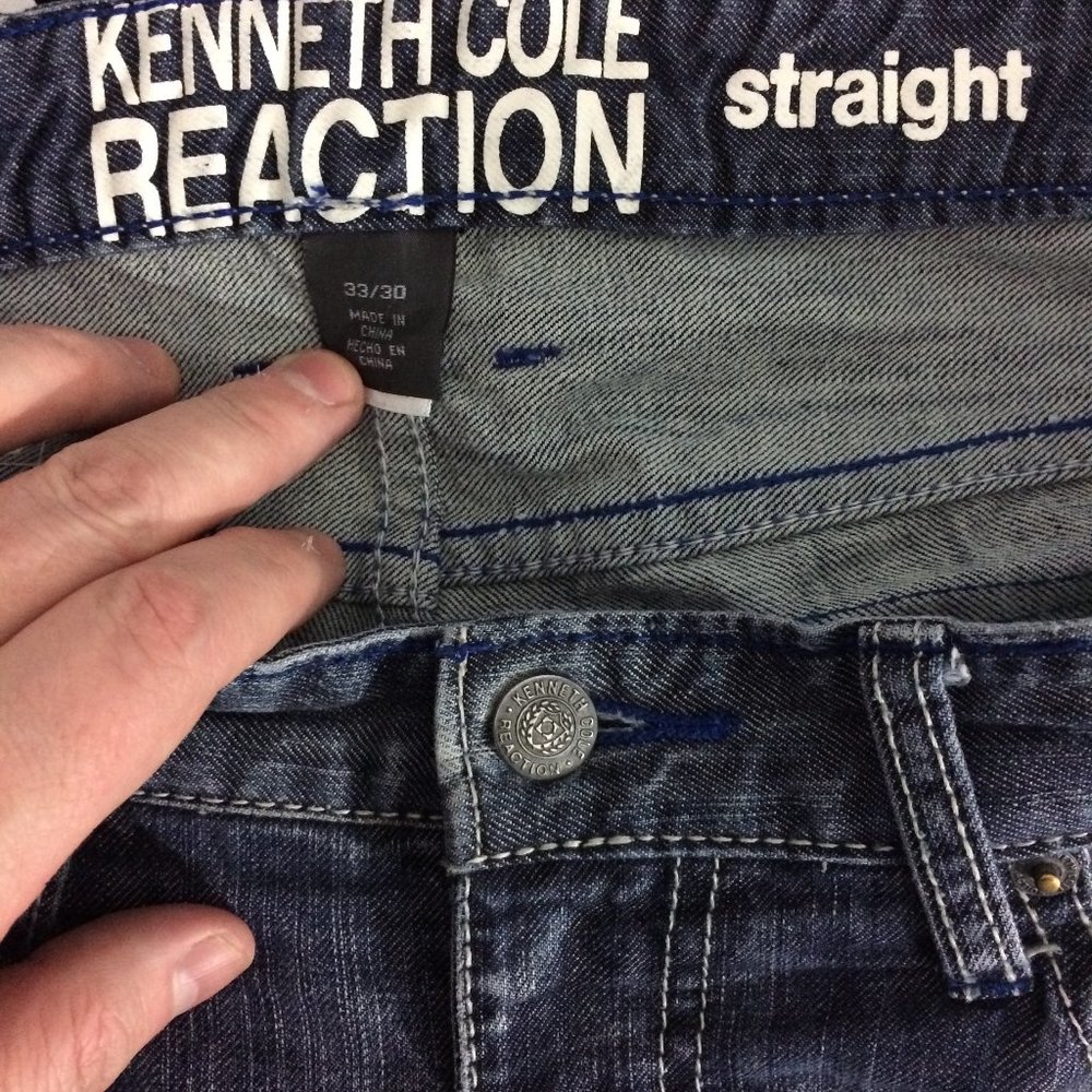 Kenneth Cole Reaction Mens 33x30 Straight Jeans - Picture 3 of 8